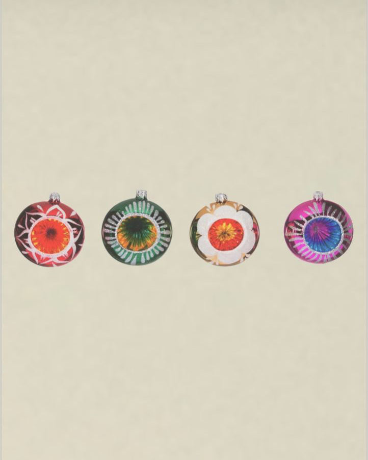 Christmas Ball Rosette Large Set of 4