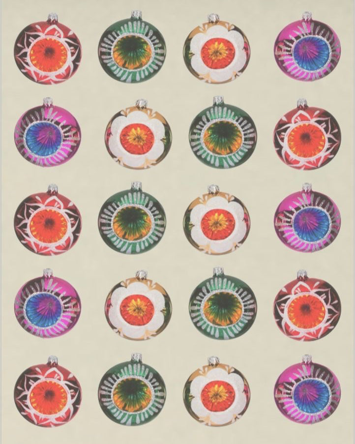 Christmas Ball Rosette Large Set of 4