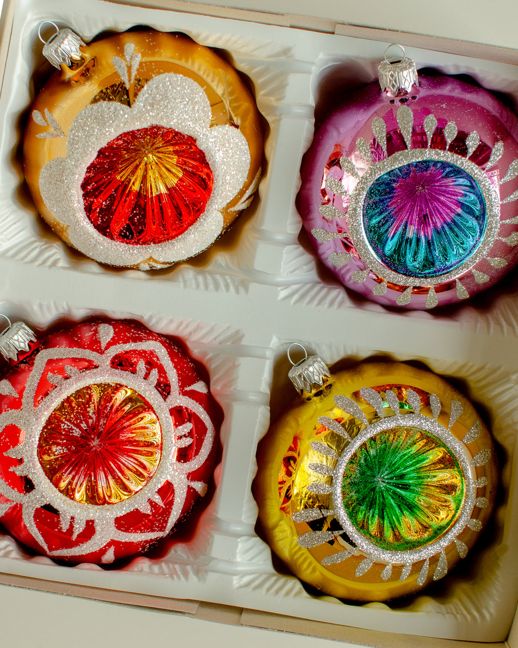 Christmas Ball Rosette Large Set of 4