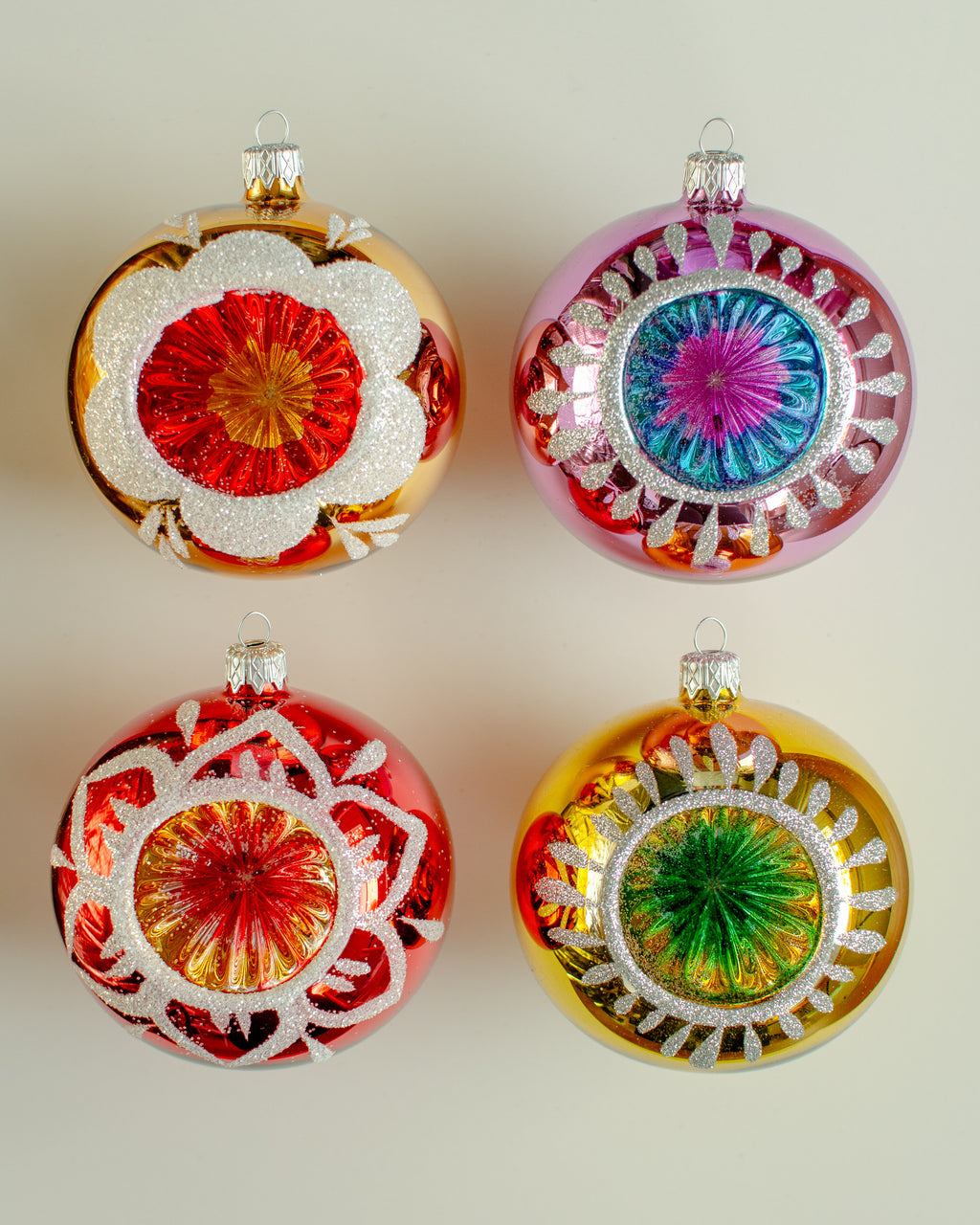 Christmas Ball Rosette Large Set of 4