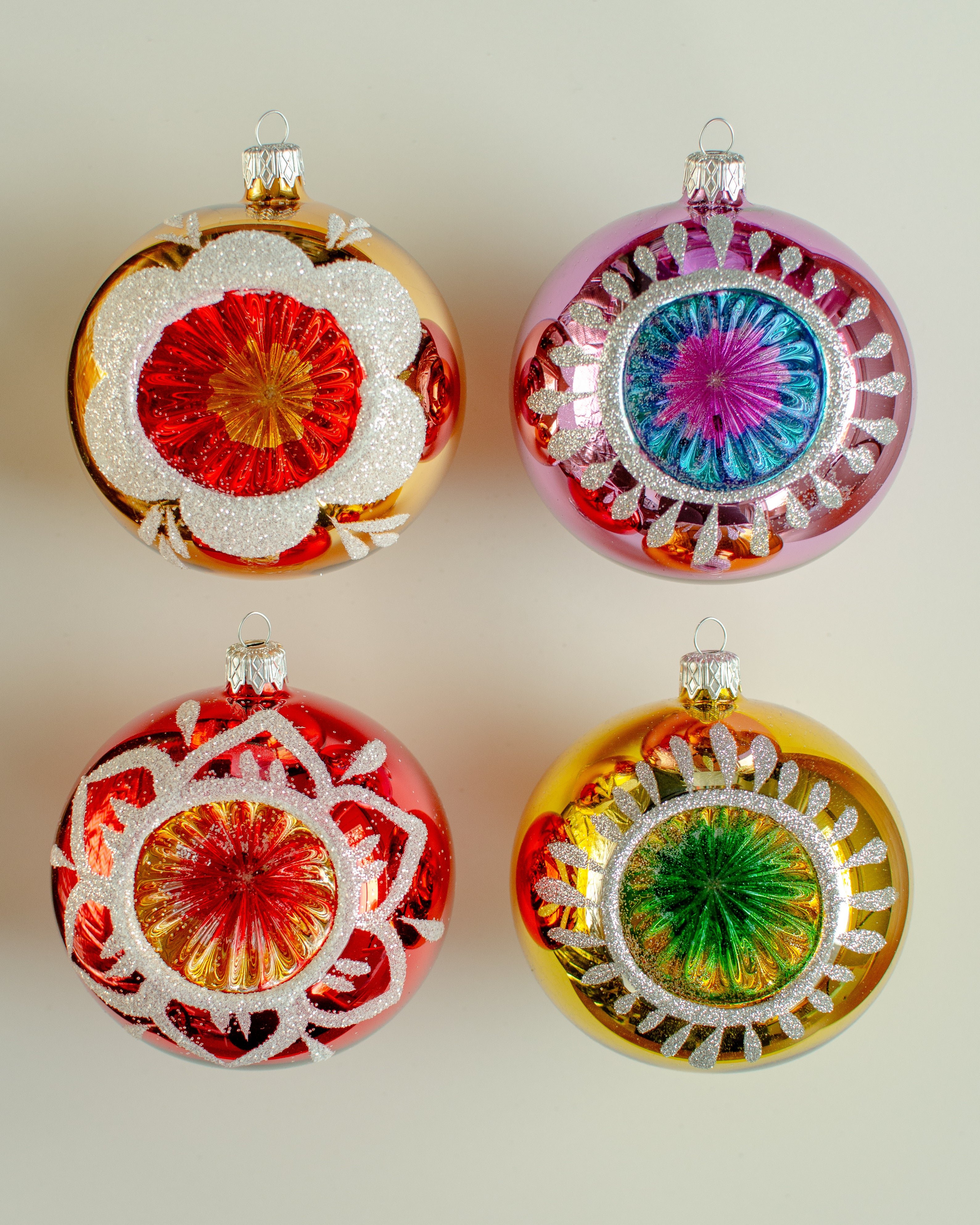 Christmas Ball Rosette Large Set of 4