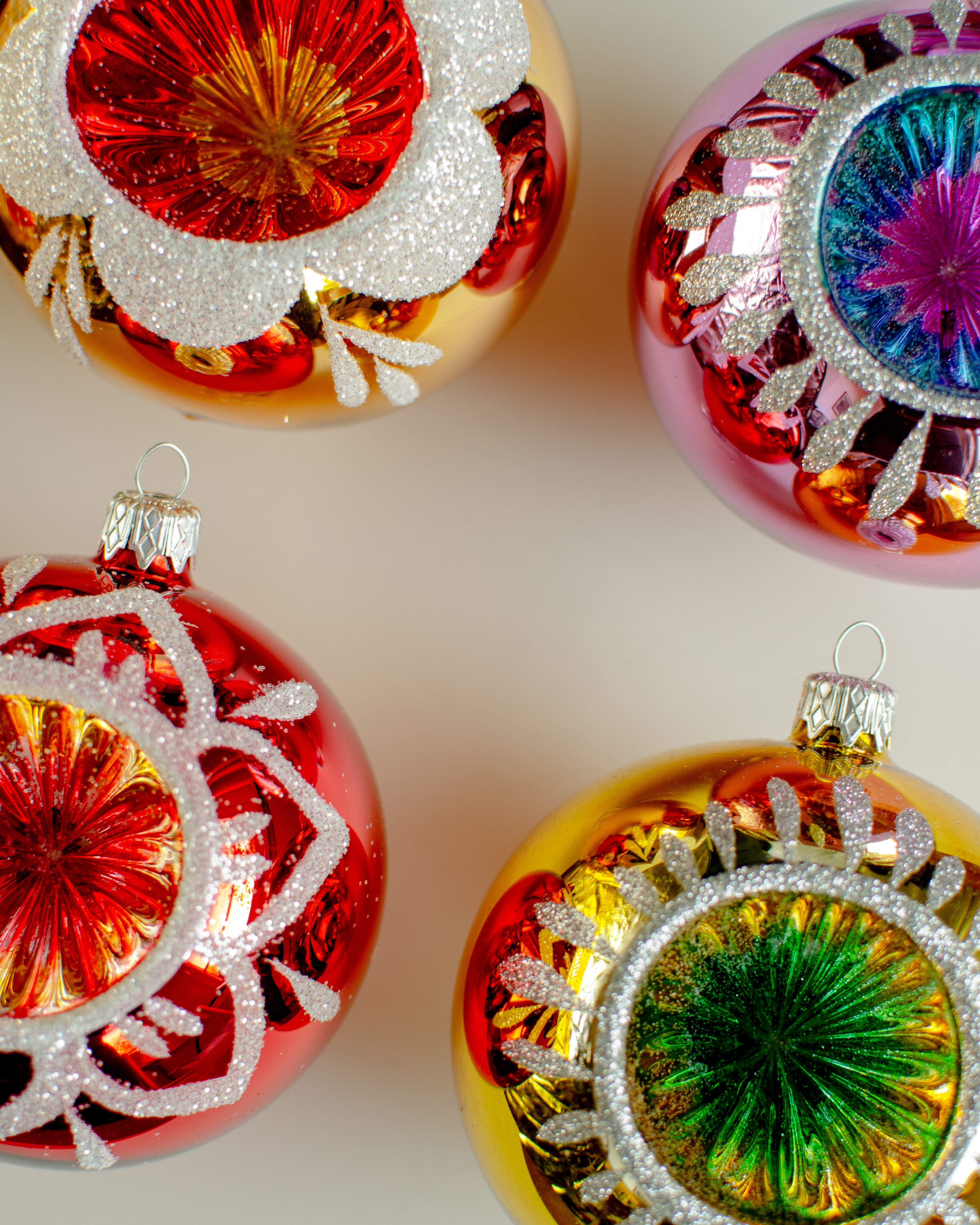 Christmas Ball Rosette Large Set of 4