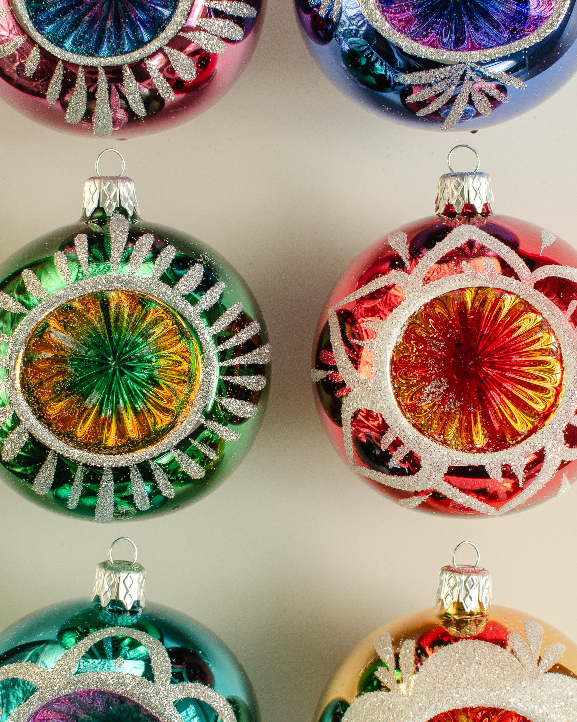 Christmas Ball Rosette Medium Set of 6