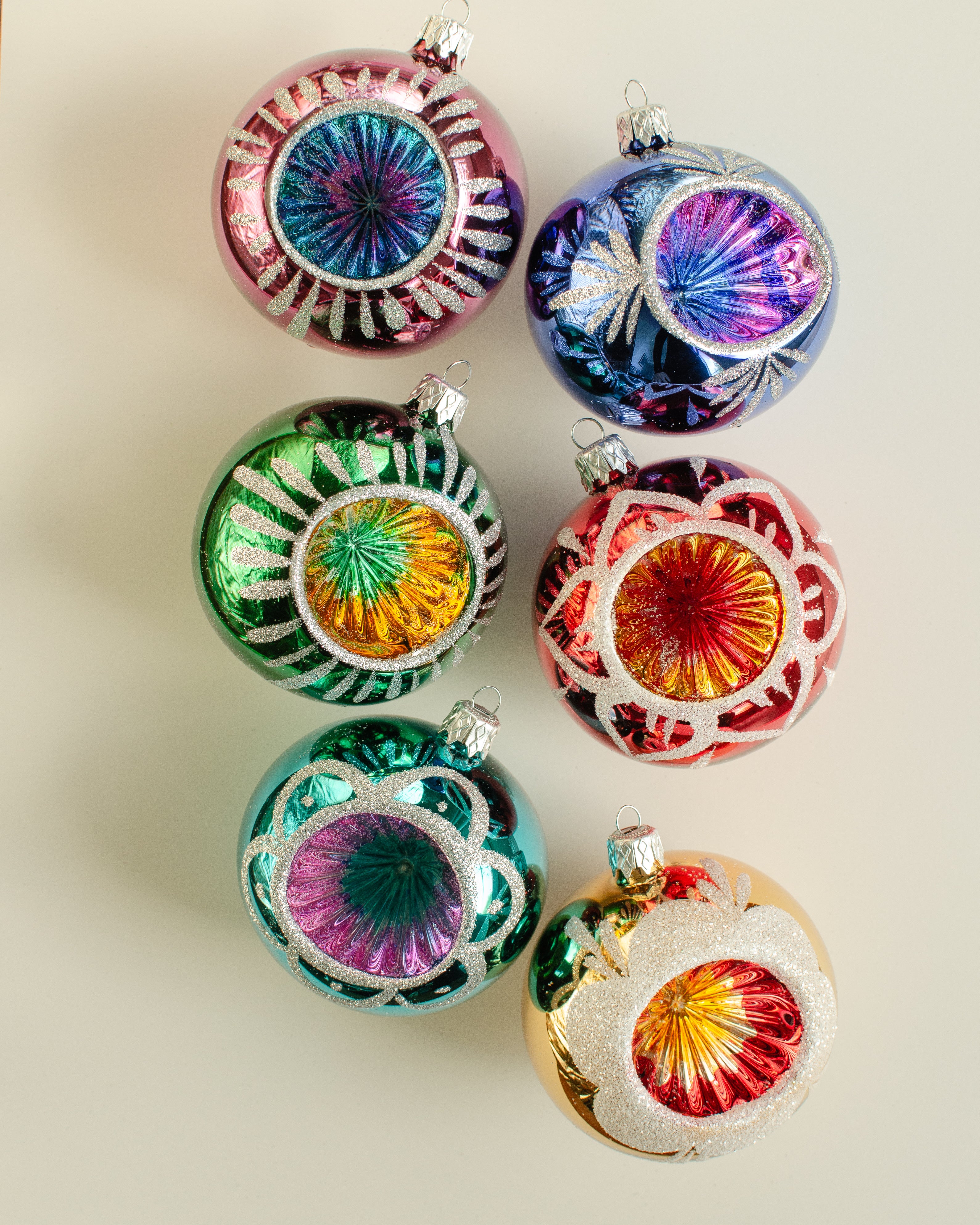 Christmas Ball Rosette Medium Set of 6