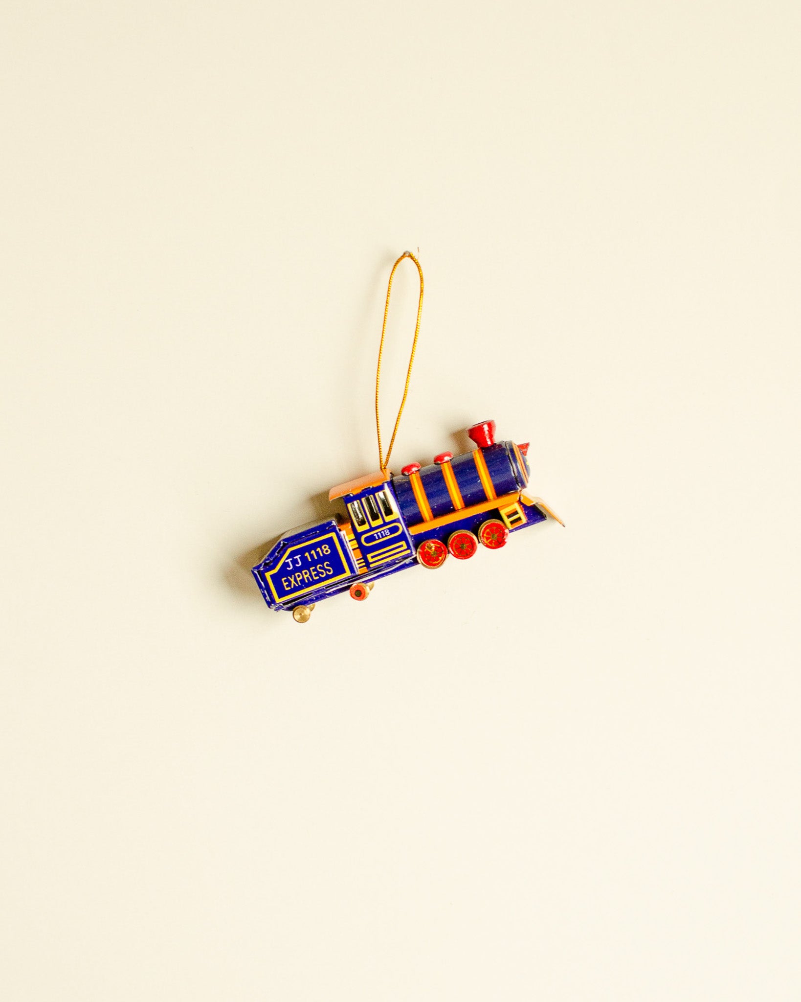 Blue Locomotive Tin Ornament