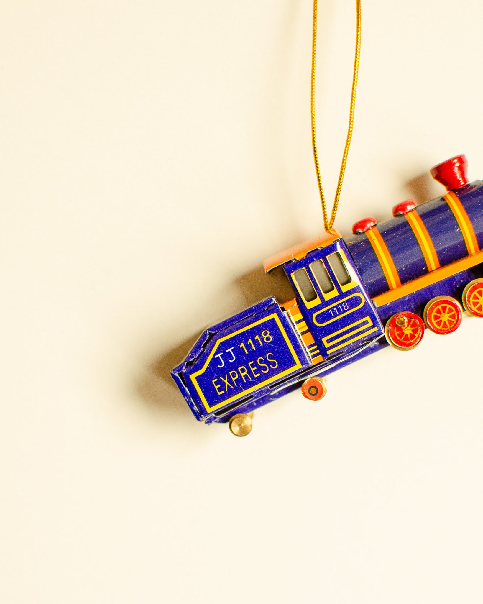 Blue Locomotive Tin Ornament