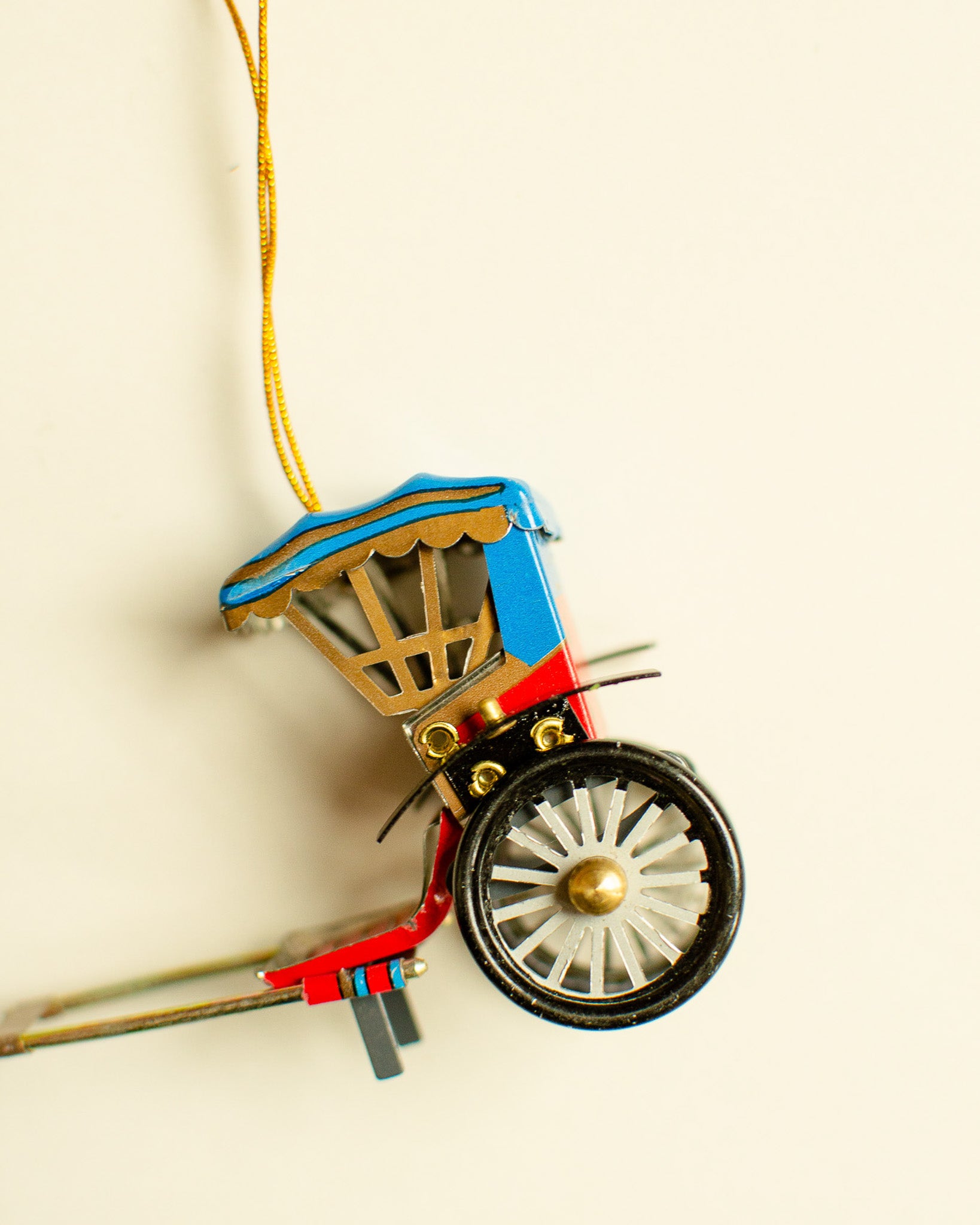Rickshaw Cart Tin Ornament