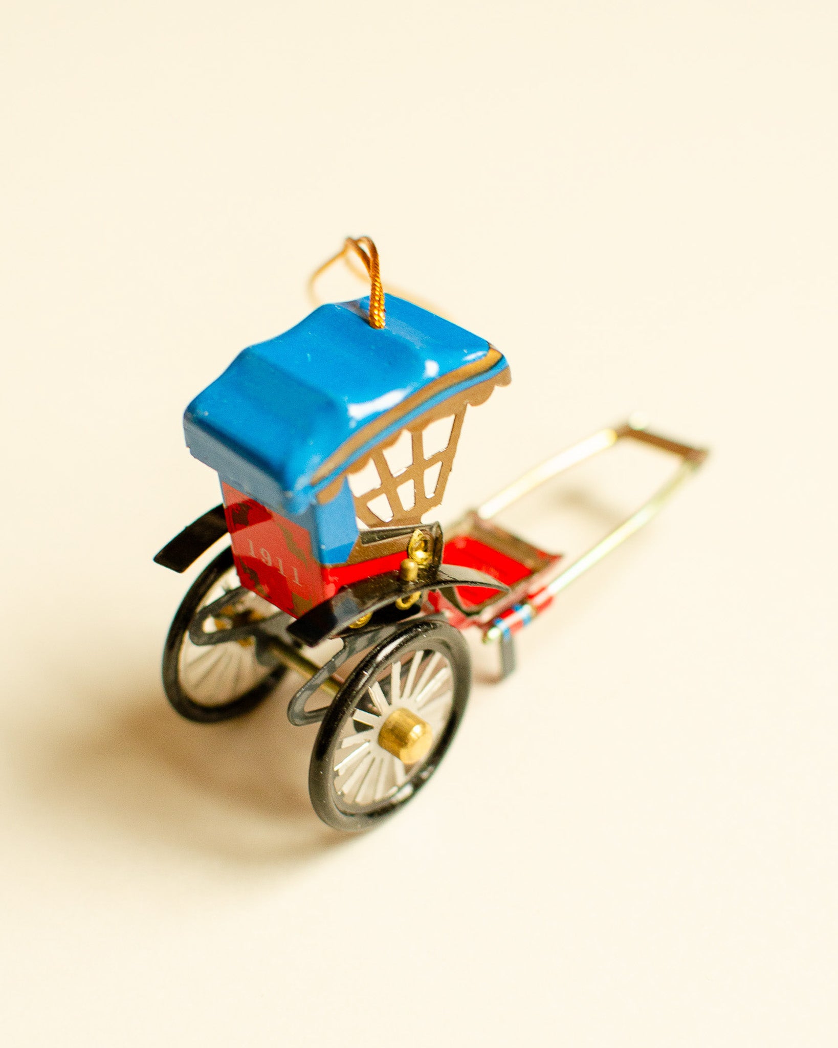 Rickshaw Cart Tin Ornament