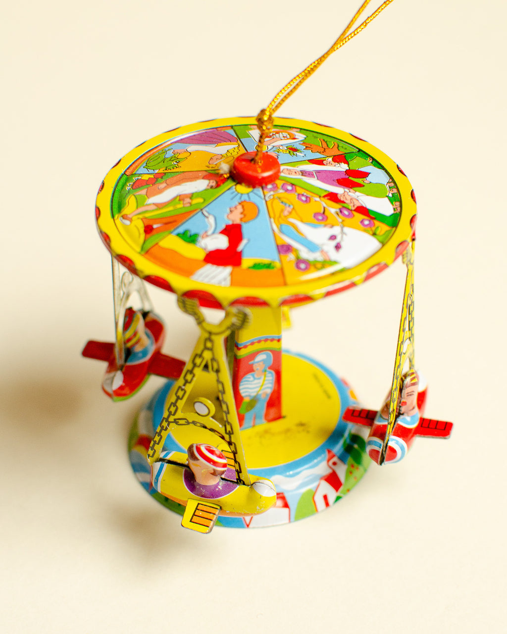 Carousel with Airplanes Tin Ornament