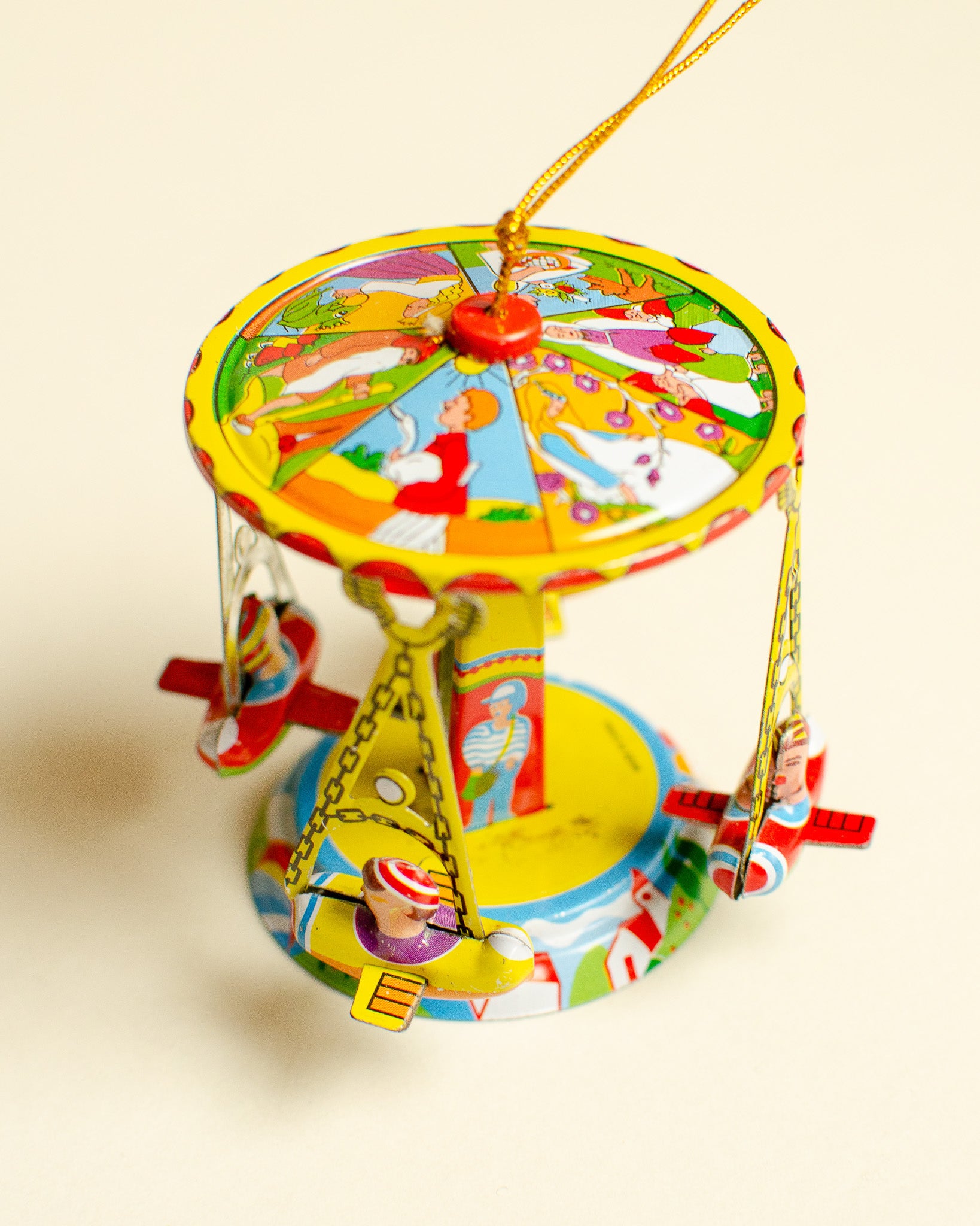 Carousel with Airplanes Tin Ornament