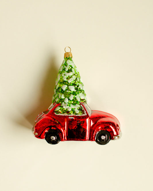 Car with Christmas Tree Ornament