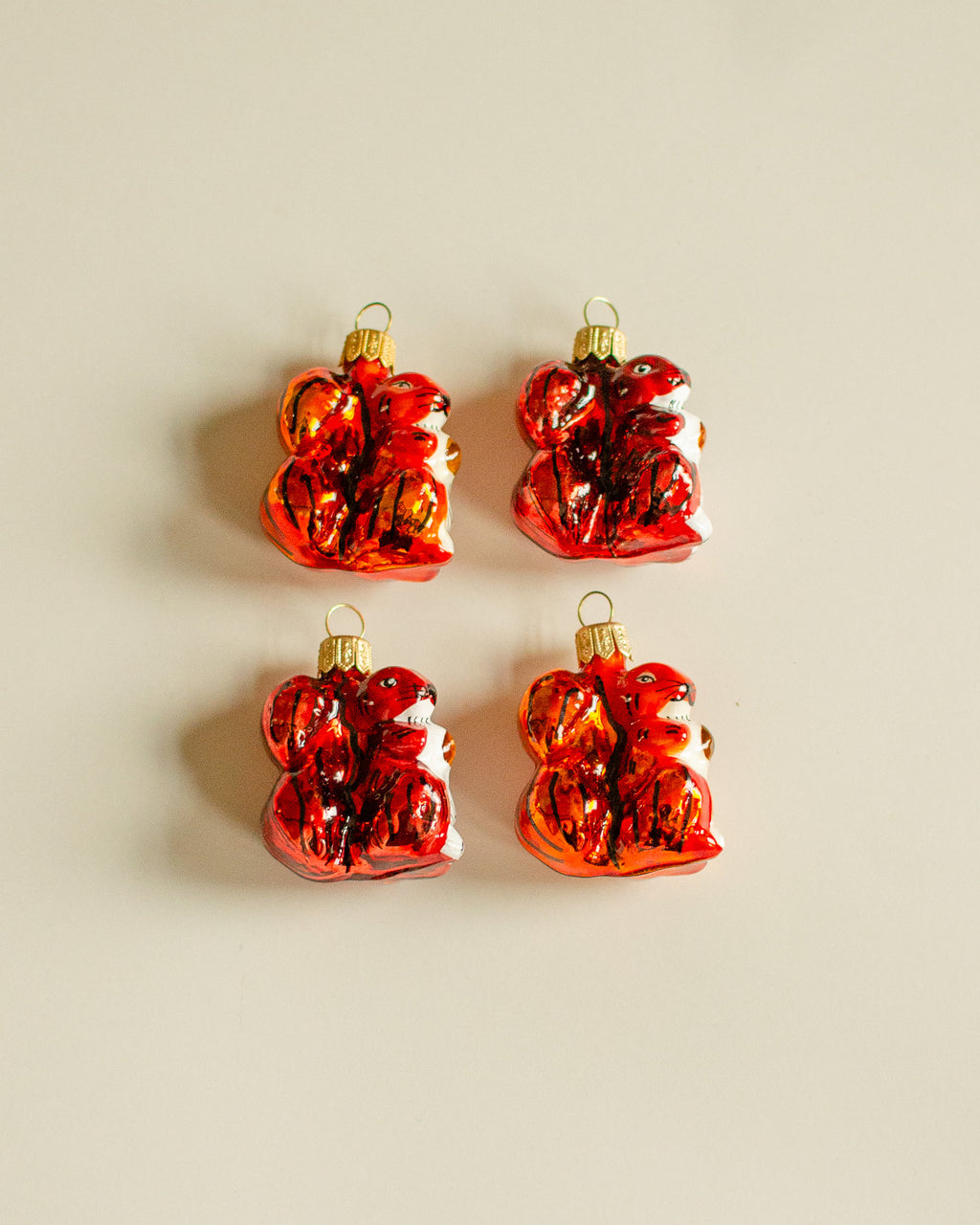 Squirrel Ornament set of 4