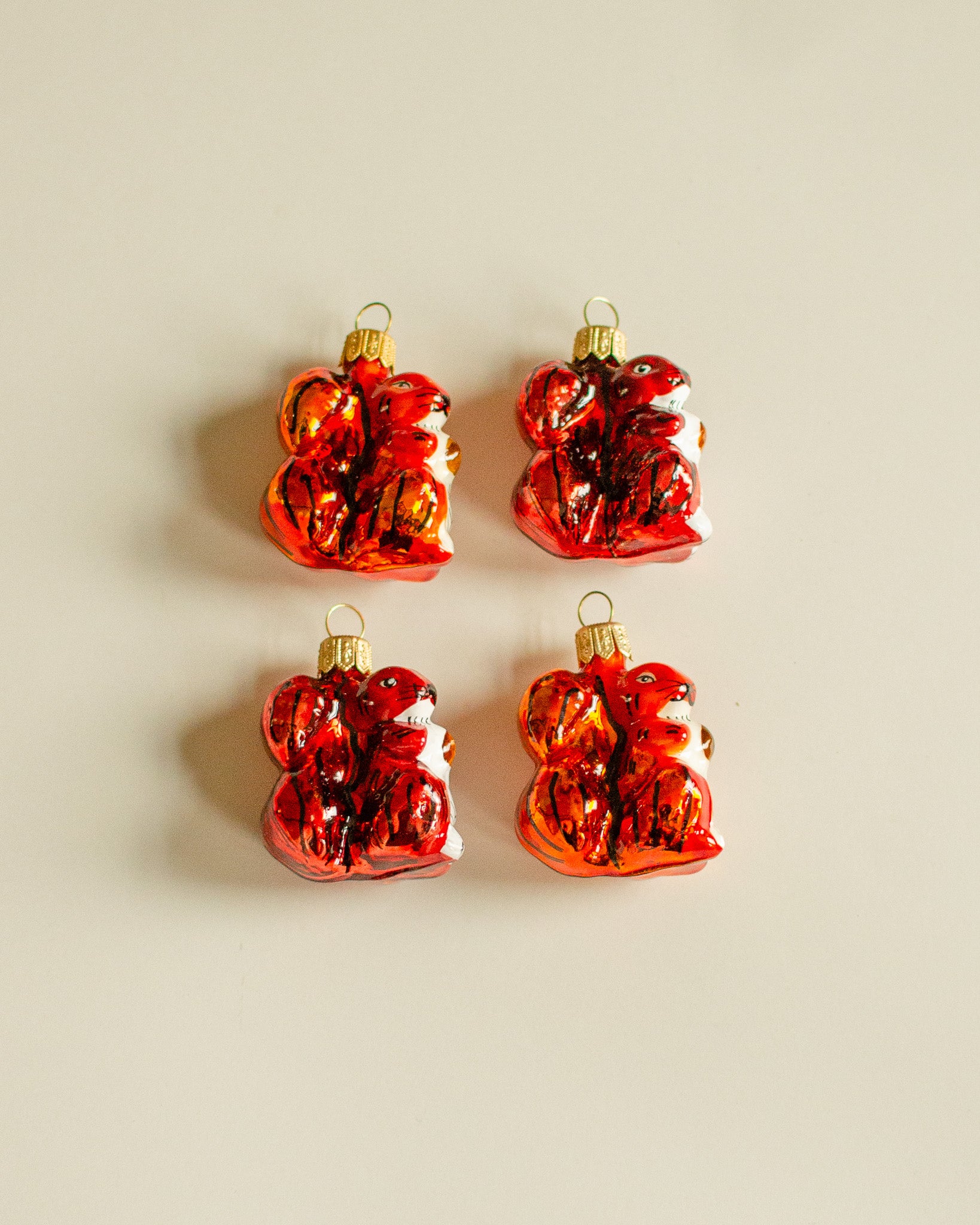 Squirrel Ornament set of 4