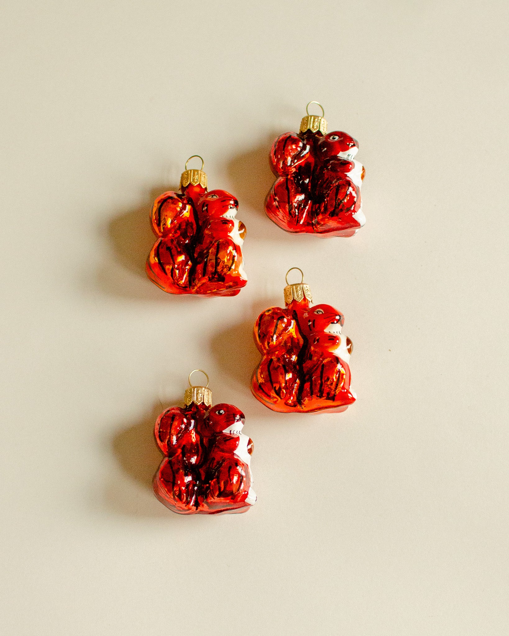 Squirrel Ornament set of 4