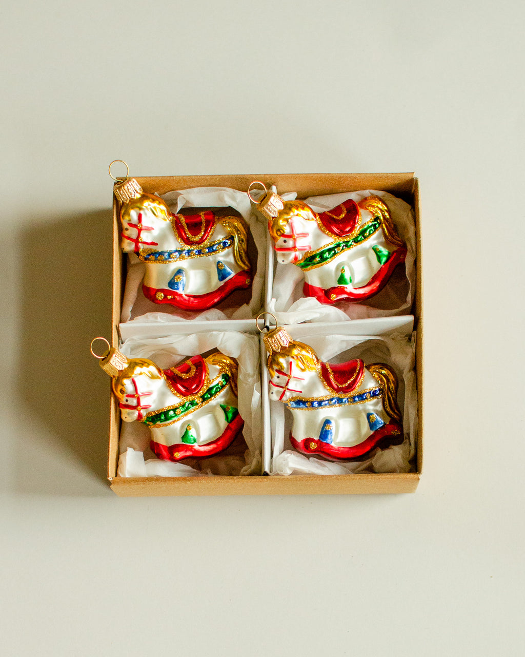 Rocking Horse Ornament set of 4