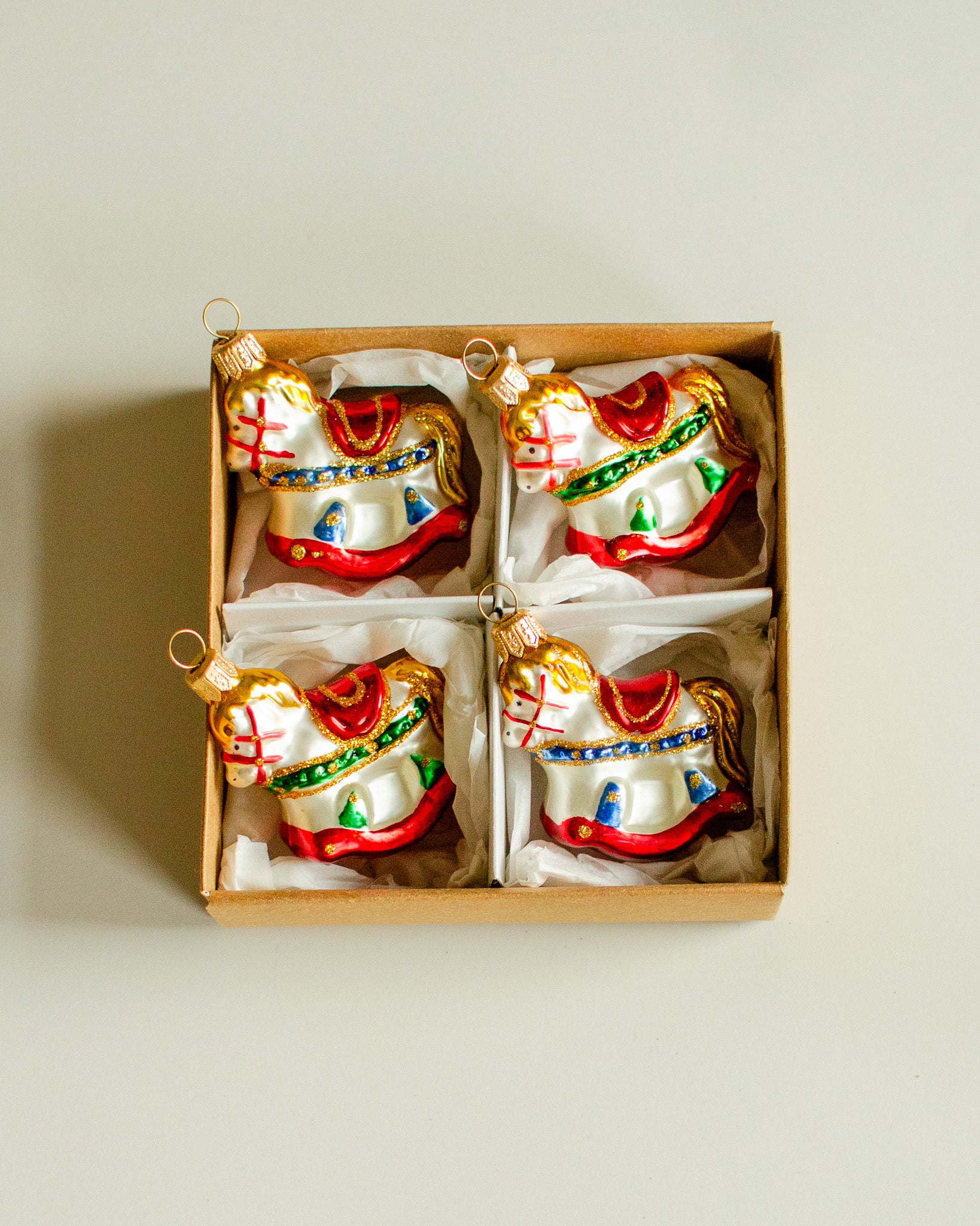Rocking Horse Ornament set of 4