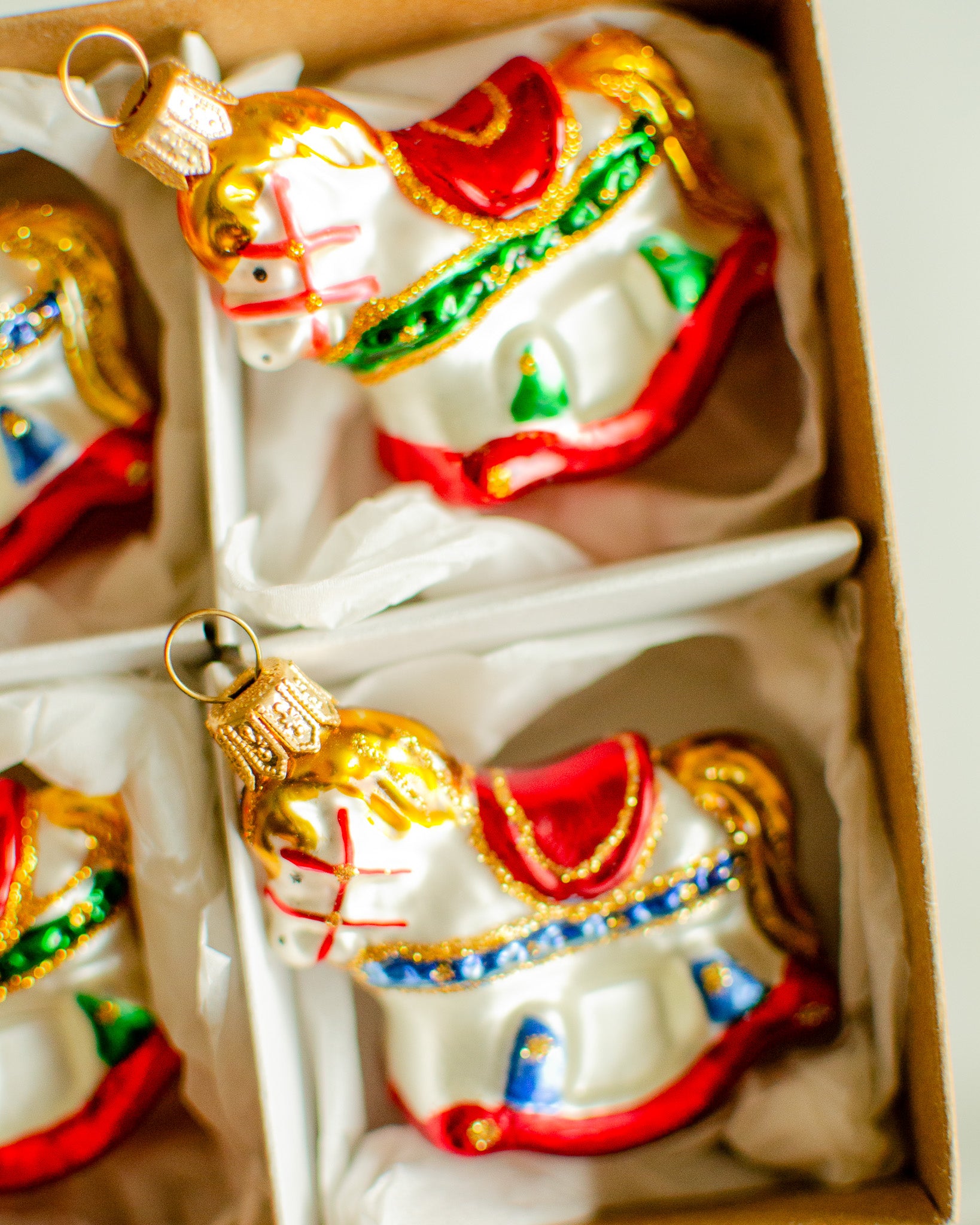 Rocking Horse Ornament set of 4