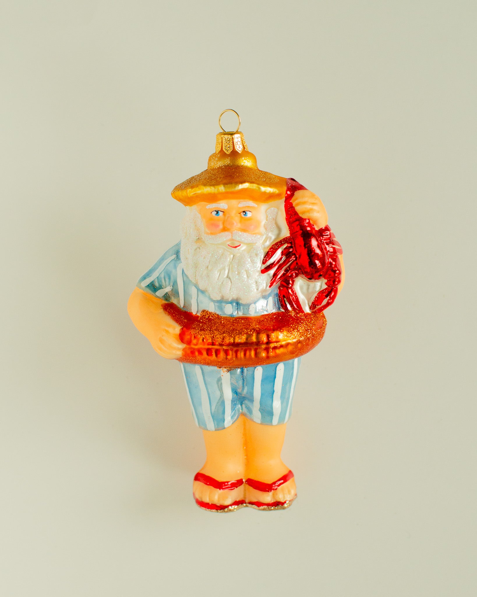 Swimming Santa Ornament