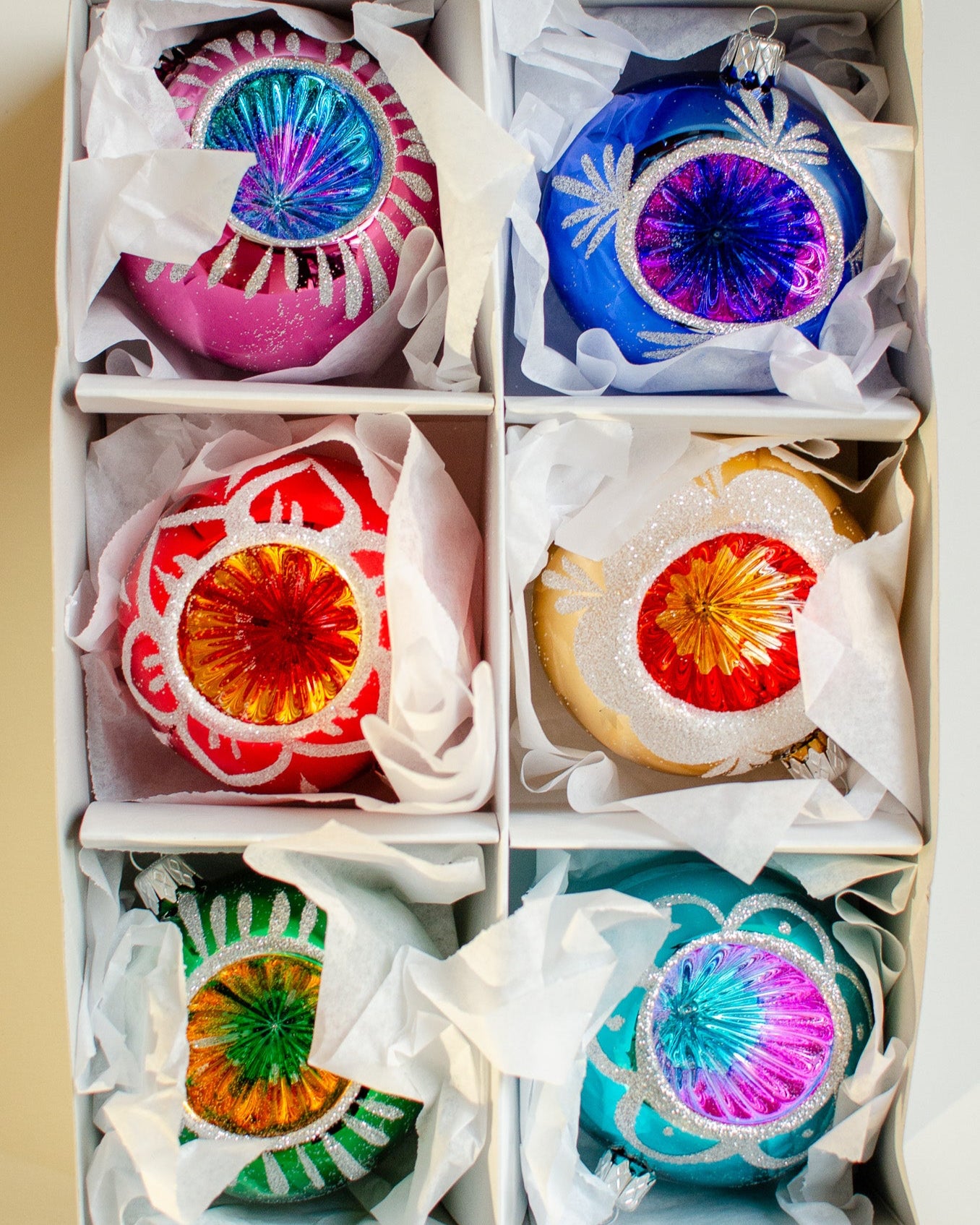 Christmas Ball Rosette Medium Set of 6