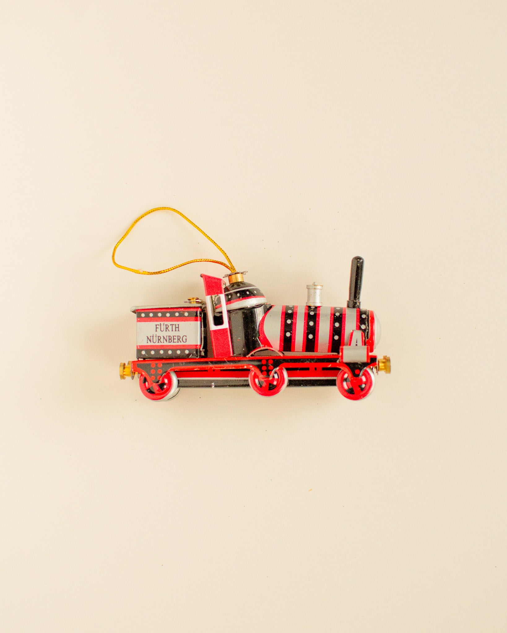 Red Locomotive Tin Ornament