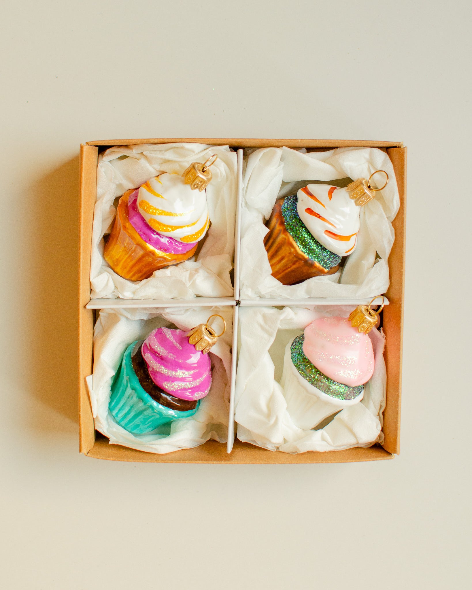 Cup Cake Ornaments set of 4