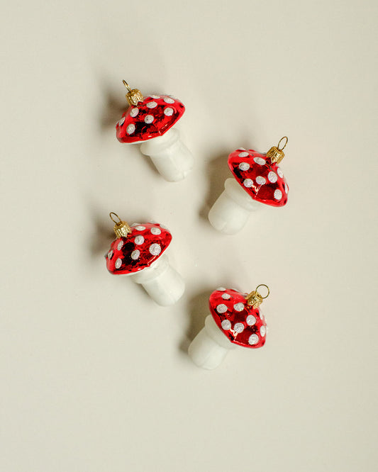 Mushroom Ornament Set of 4