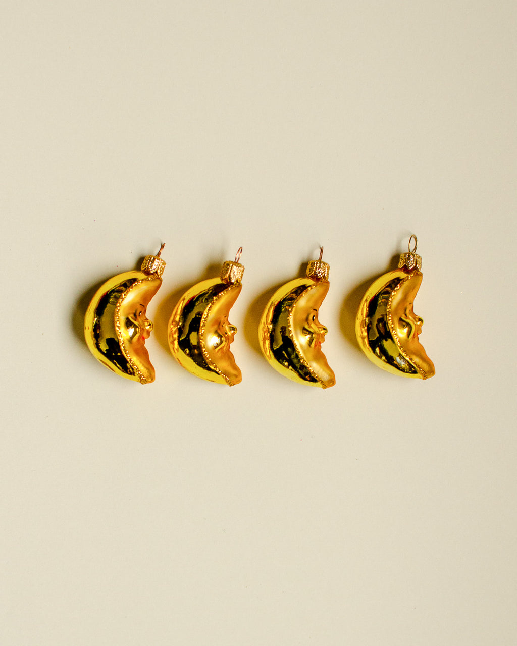 Moon Ornament set of 4 - Gold