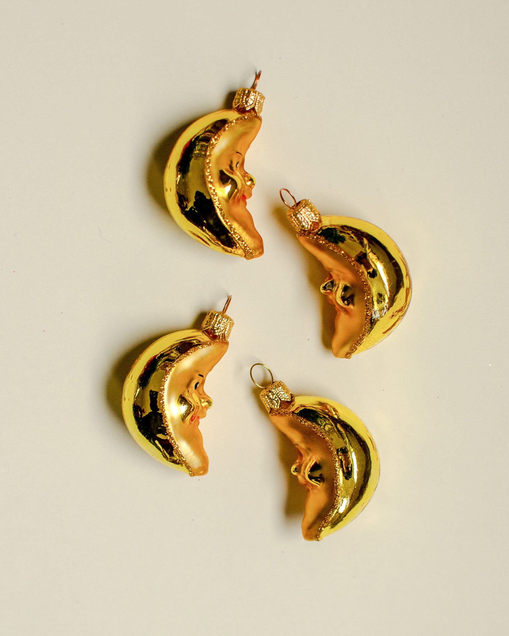 Moon Ornament set of 4 - Gold