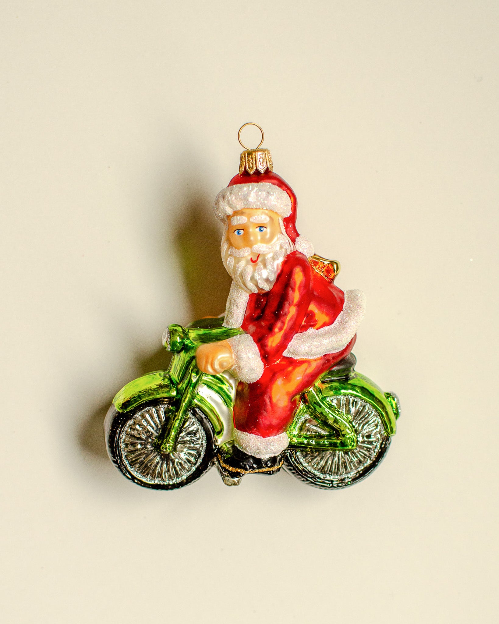 Santa on bike Ornament
