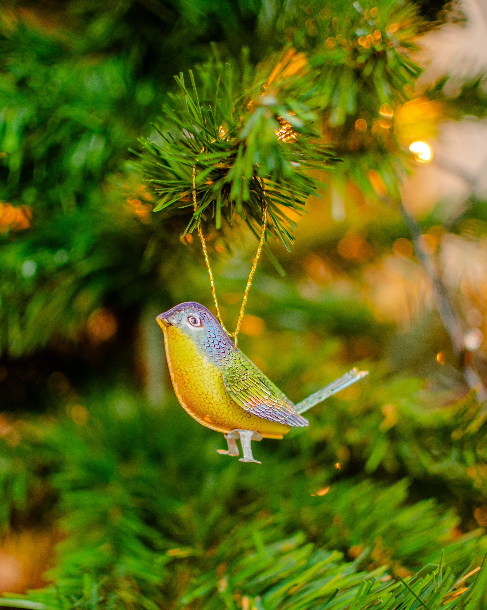 Tin Bird Yellow-Purple-Green