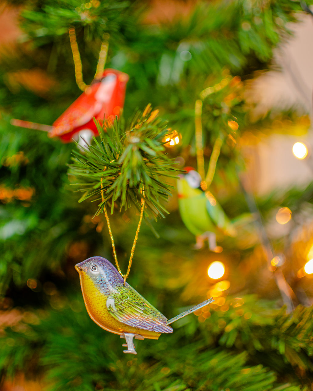 Tin Bird Yellow-Purple-Green