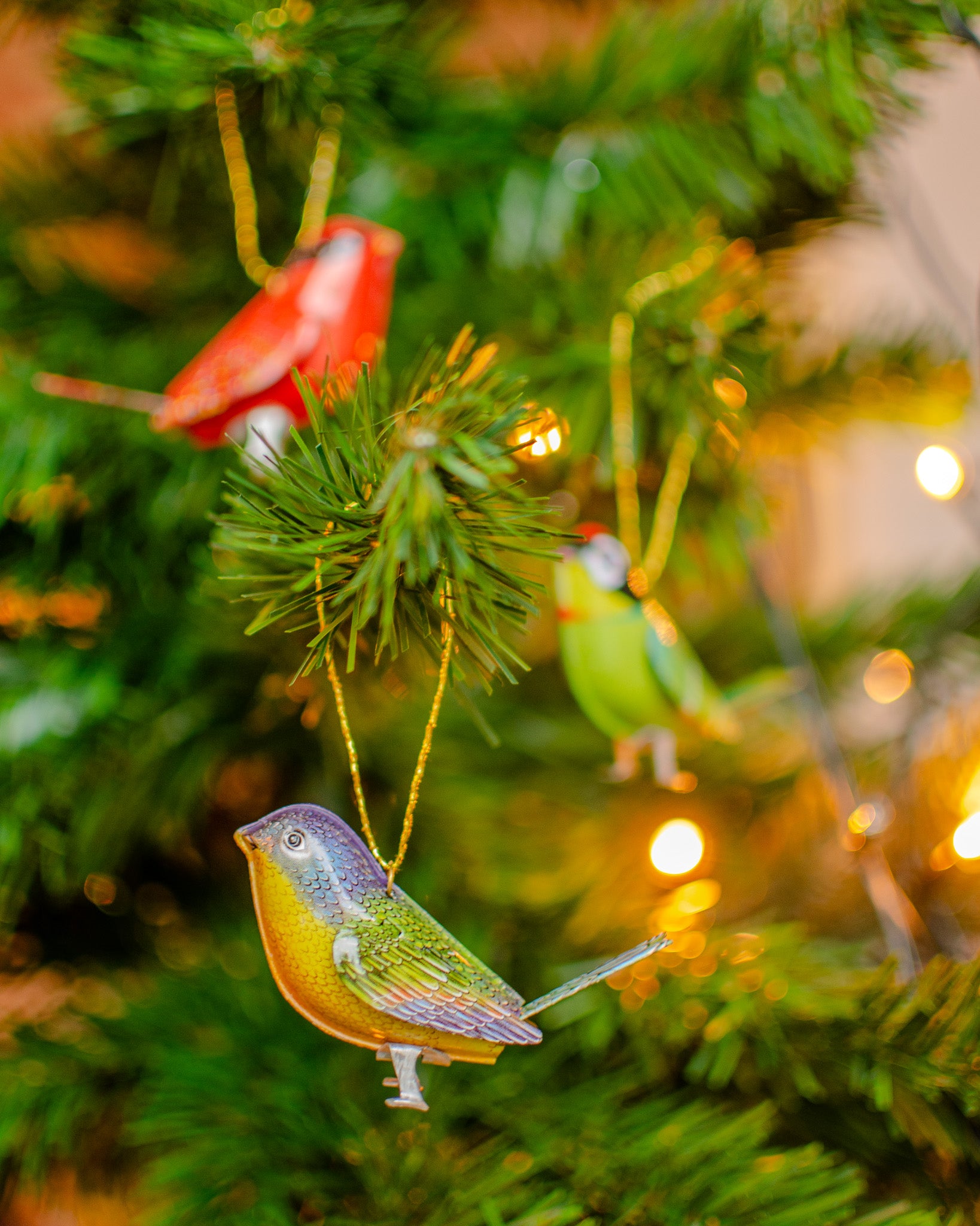 Tin Bird Yellow-Purple-Green