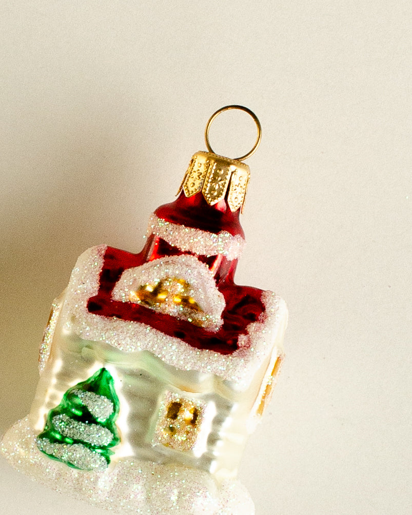 Christmas Cabin Ornament Small Set of 4