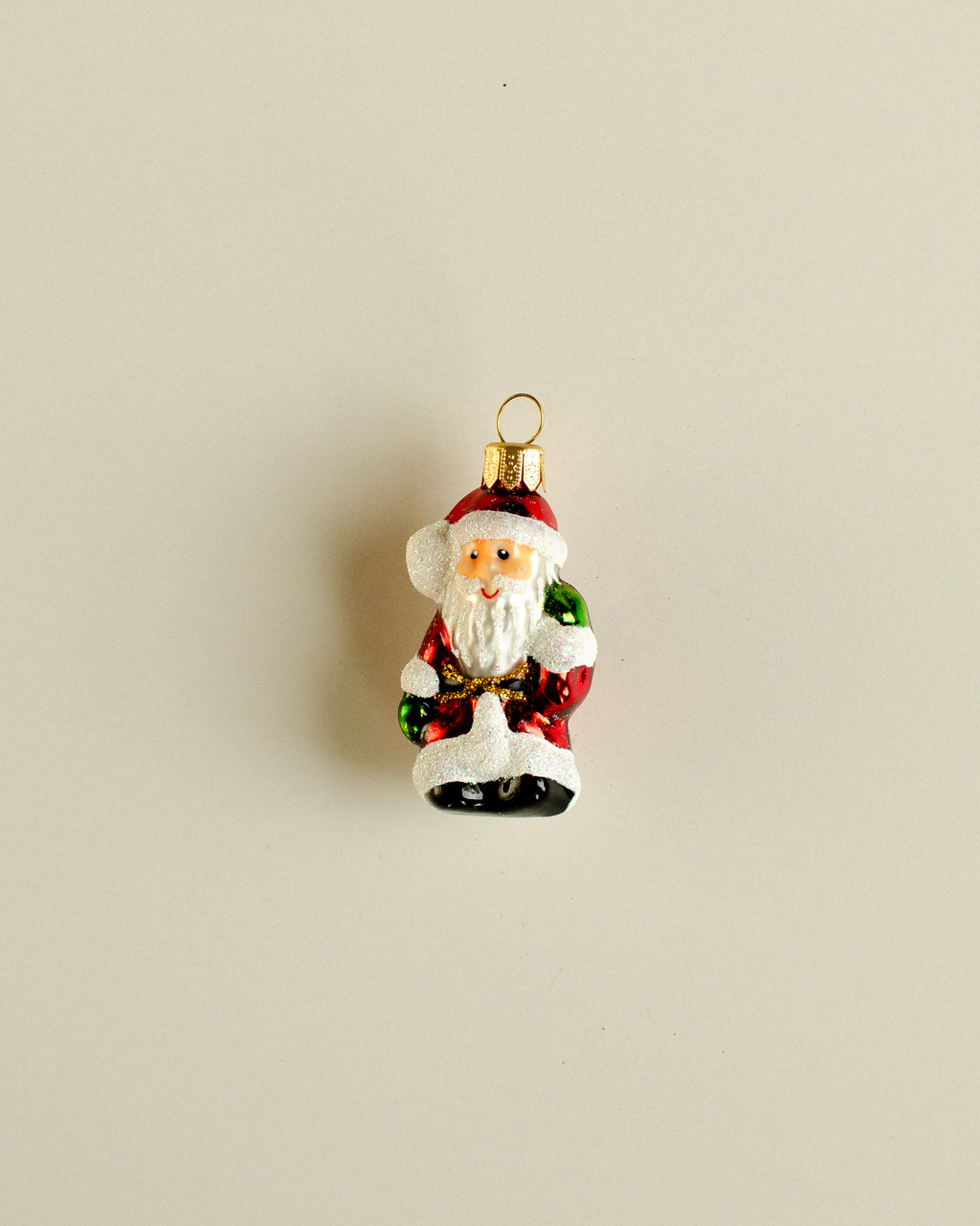 Santa with Gifts Ornament Green Small