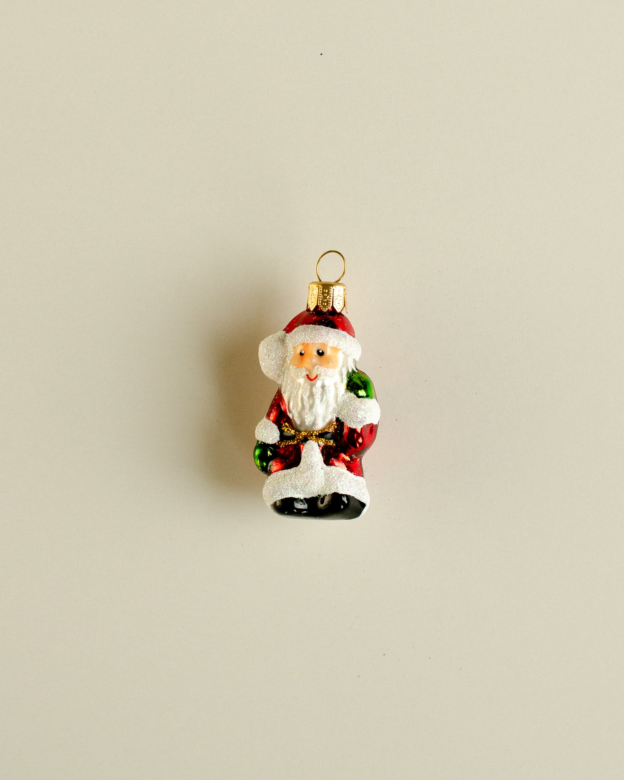 Santa with Gifts Ornament Green Small