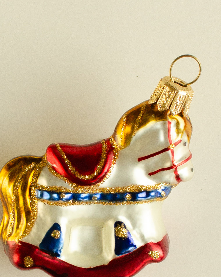 Rocking Horse Ornament Blue Small