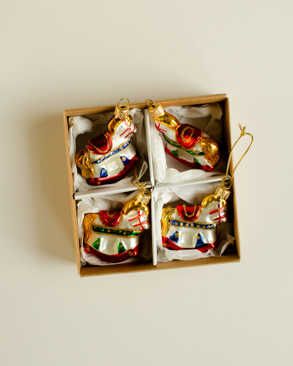 Rocking Horse Ornament set of 4