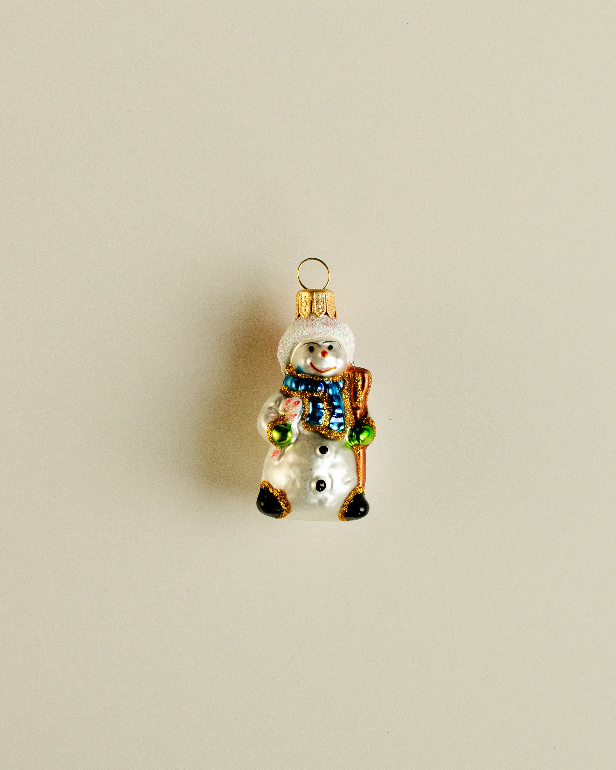 Snowman with Scarf Ornament Blue Small