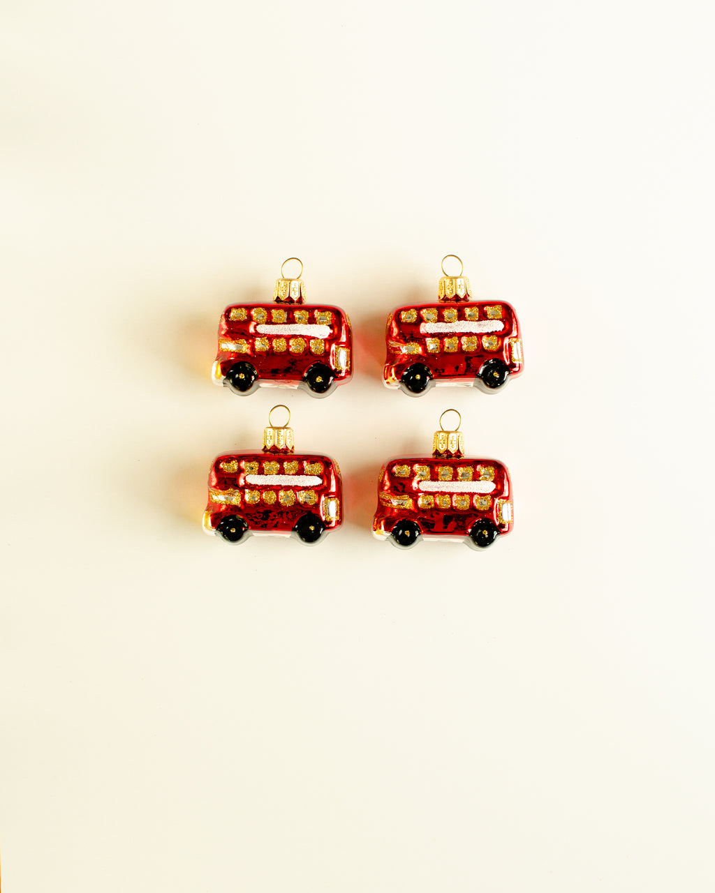 London Bus Ornament Small set of 4