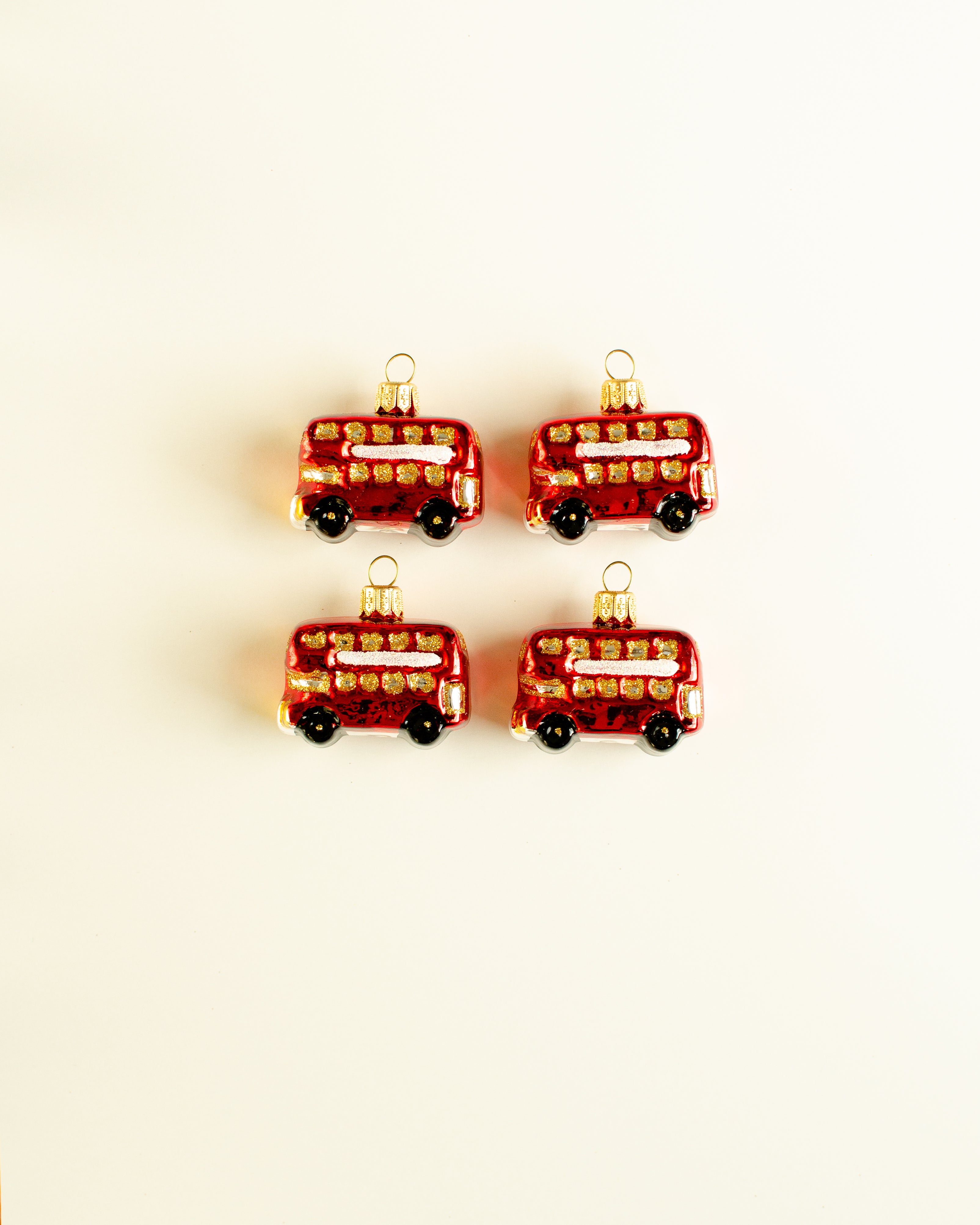 London Bus Ornament Small set of 4