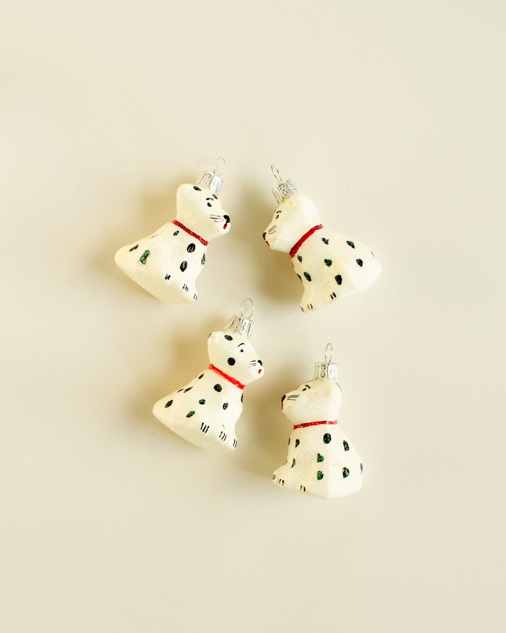 Dalmatien White Ornament Set of 4