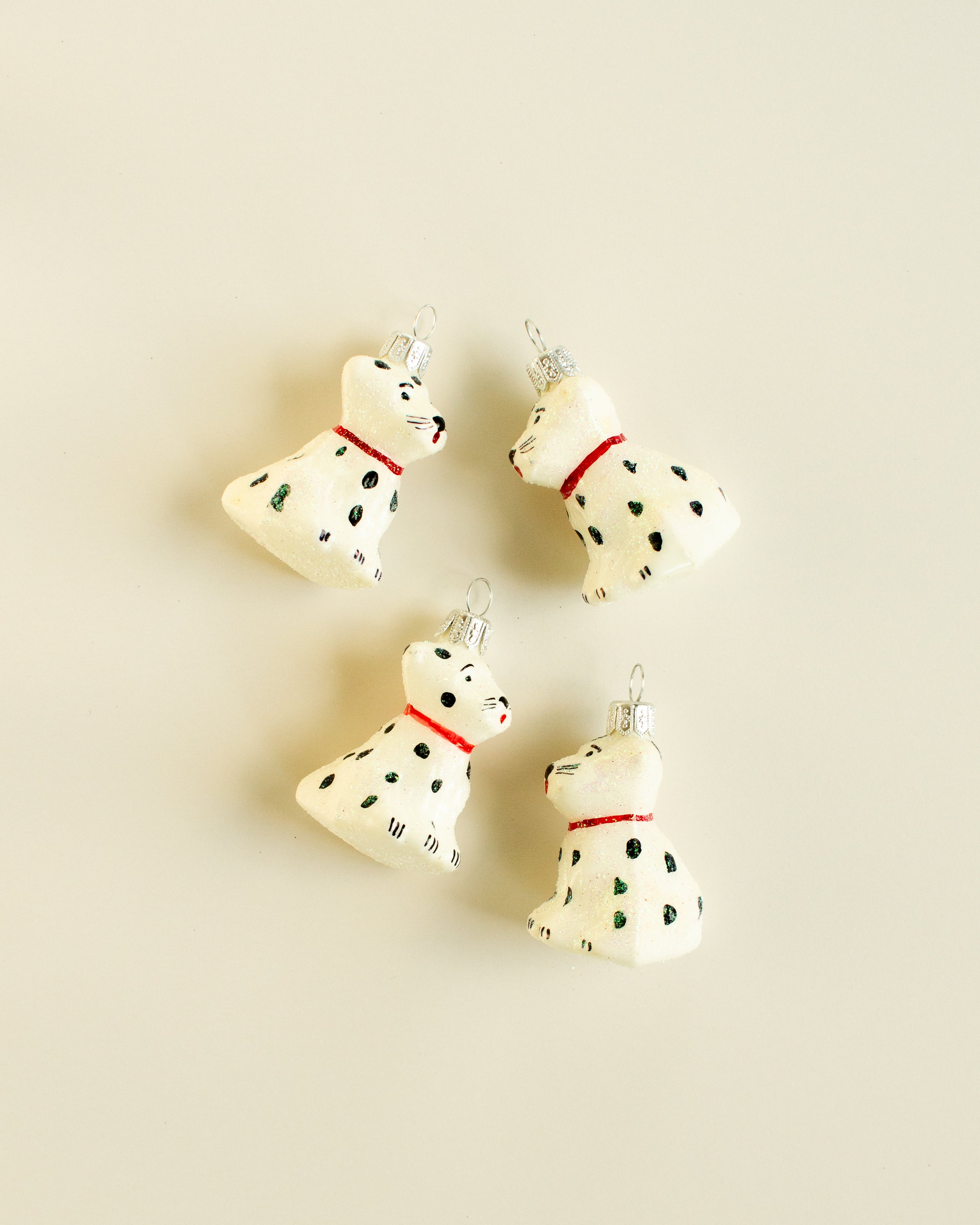 Dalmatien White Ornament Set of 4