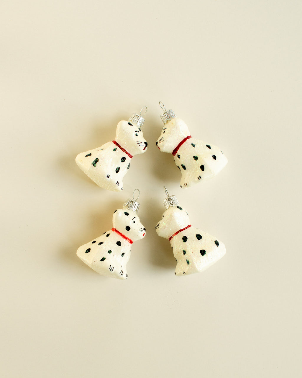 Dalmatien White Ornament Set of 4
