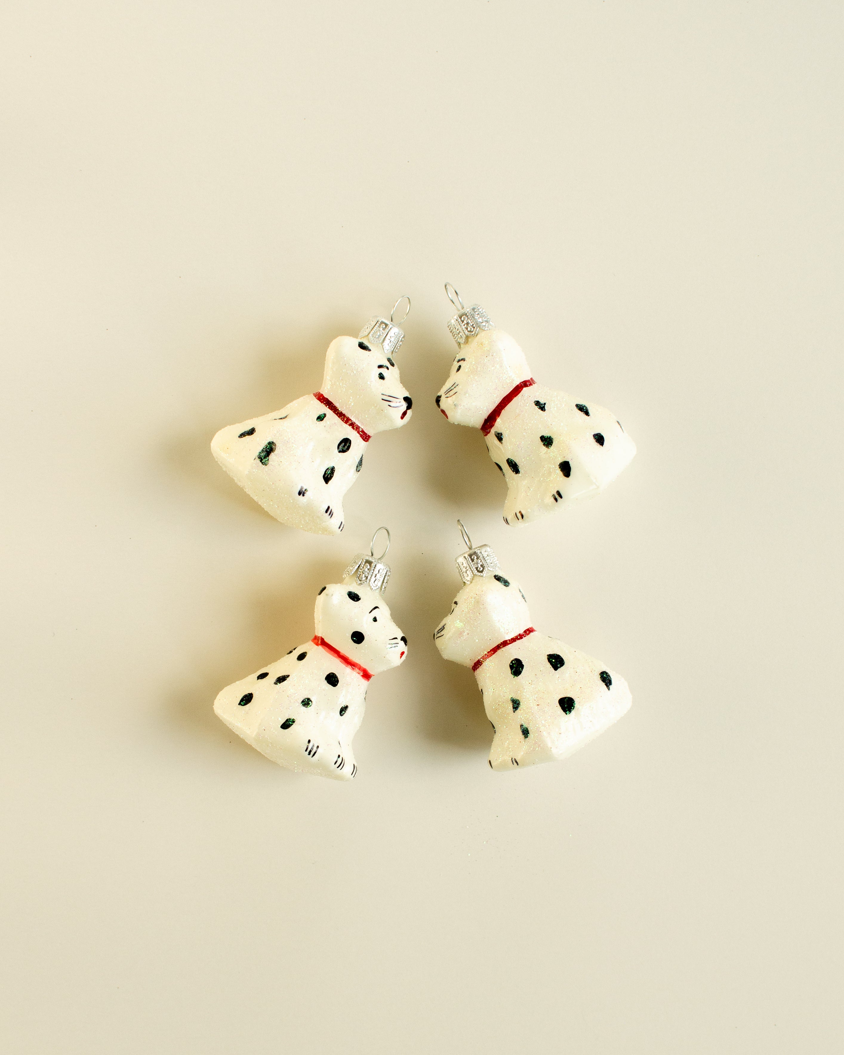 Dalmatien White Ornament Set of 4