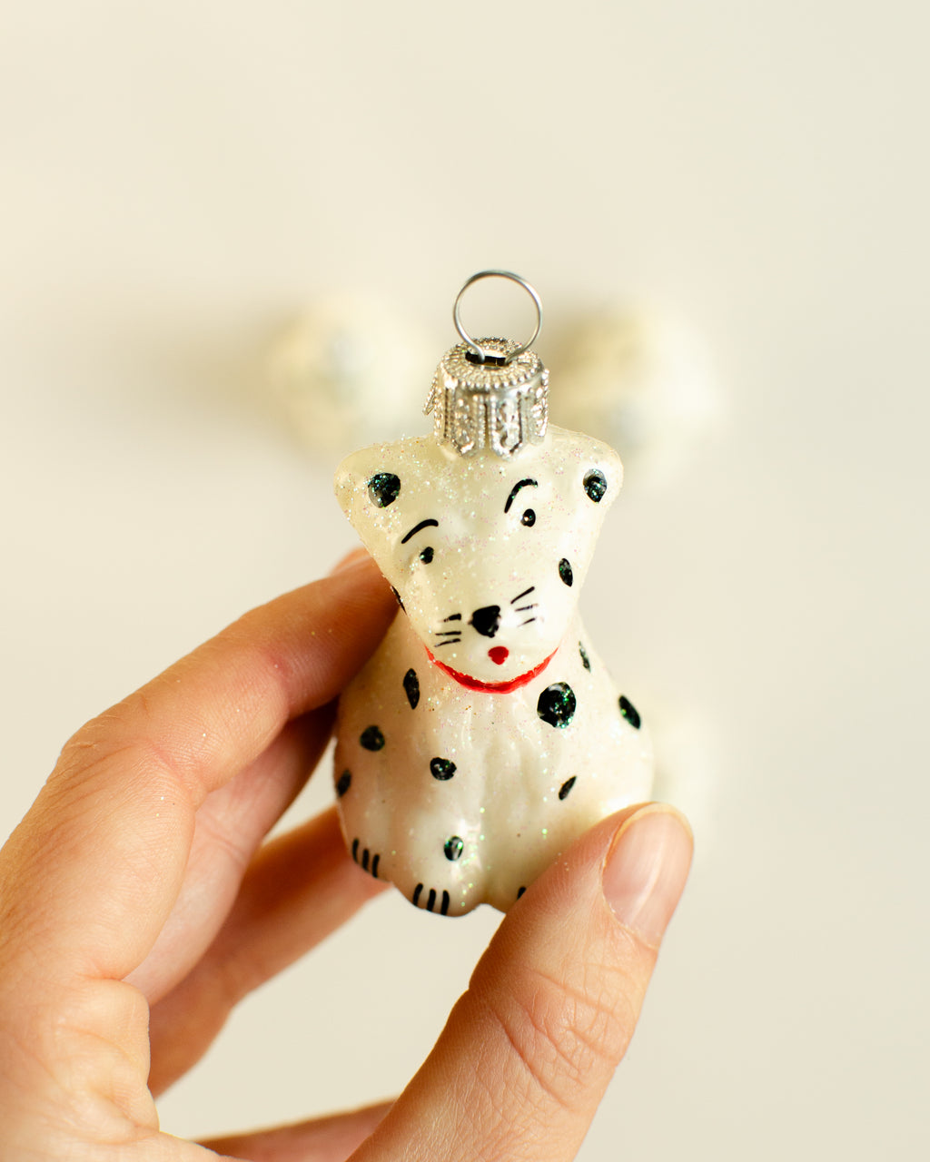 Dalmatien White Ornament Set of 4