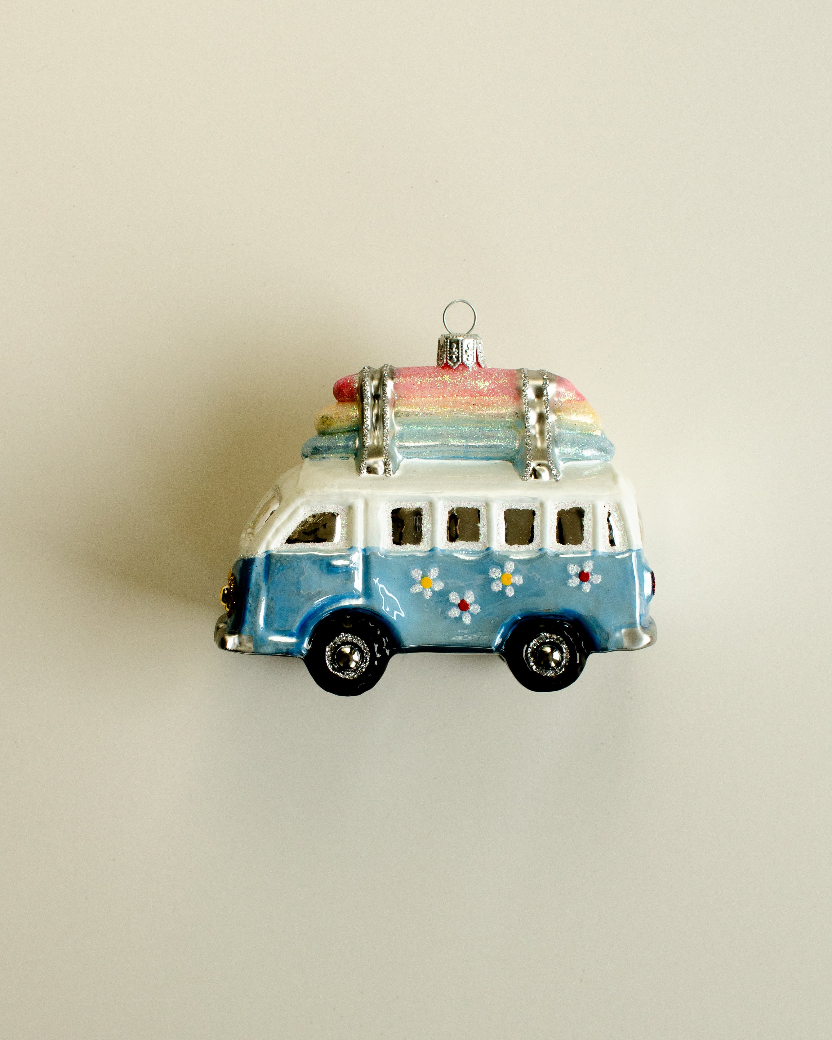 VW Camper Van Blue Ornament Large