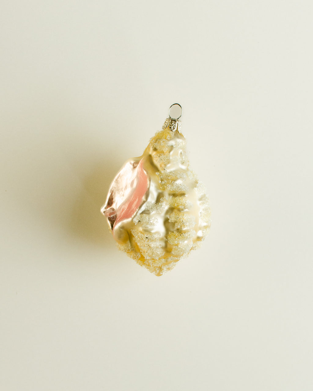 Round Shell with Crystals Ornament Medium