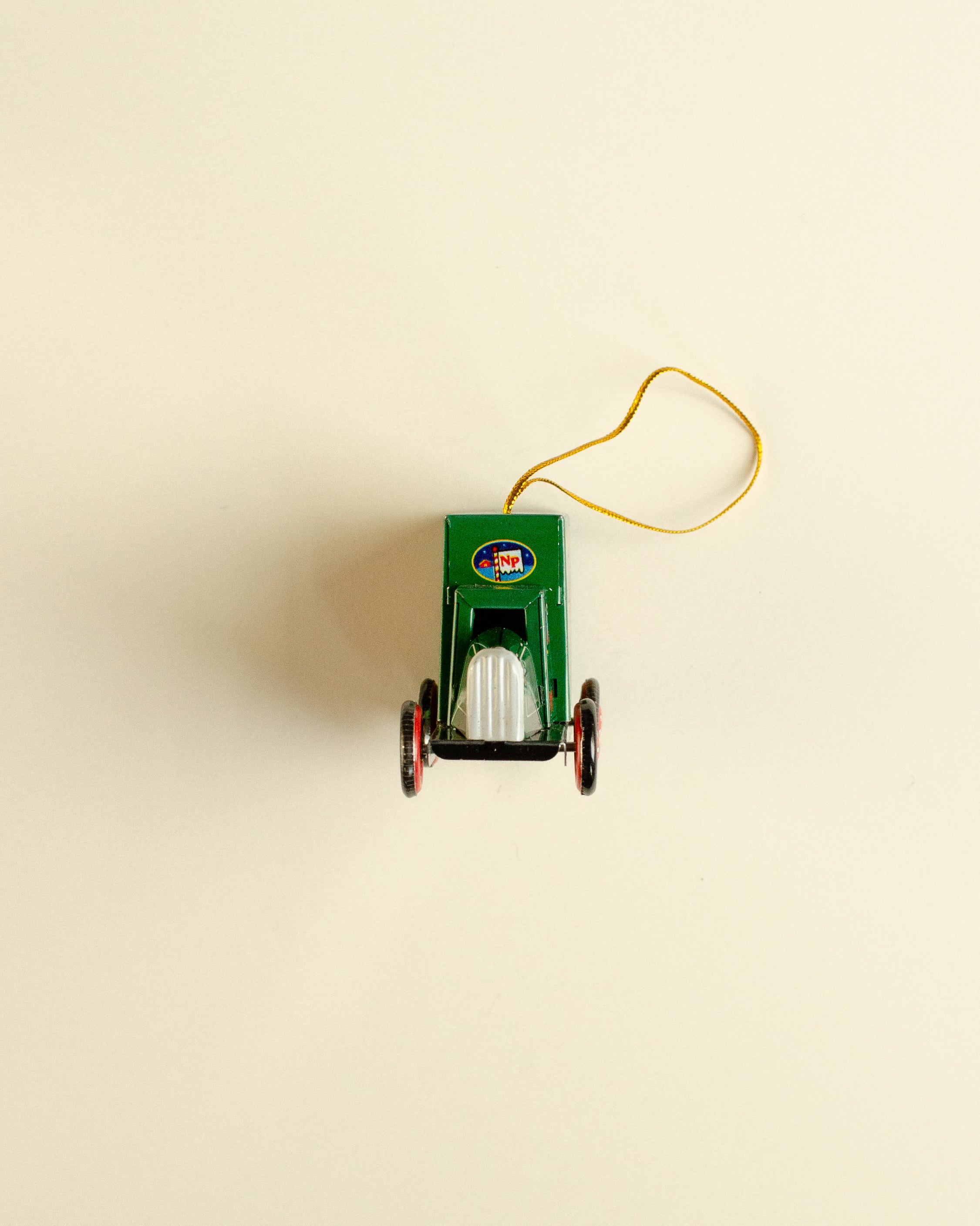 Christmas Truck Green Tin Ornament