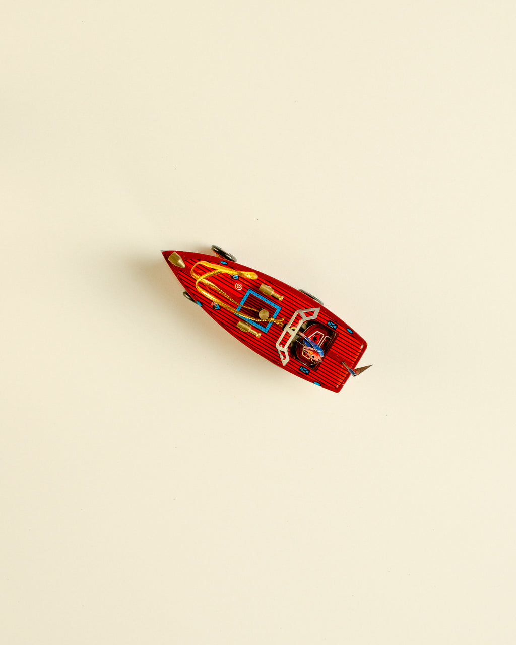 Speedboat Blue Tin Ornament