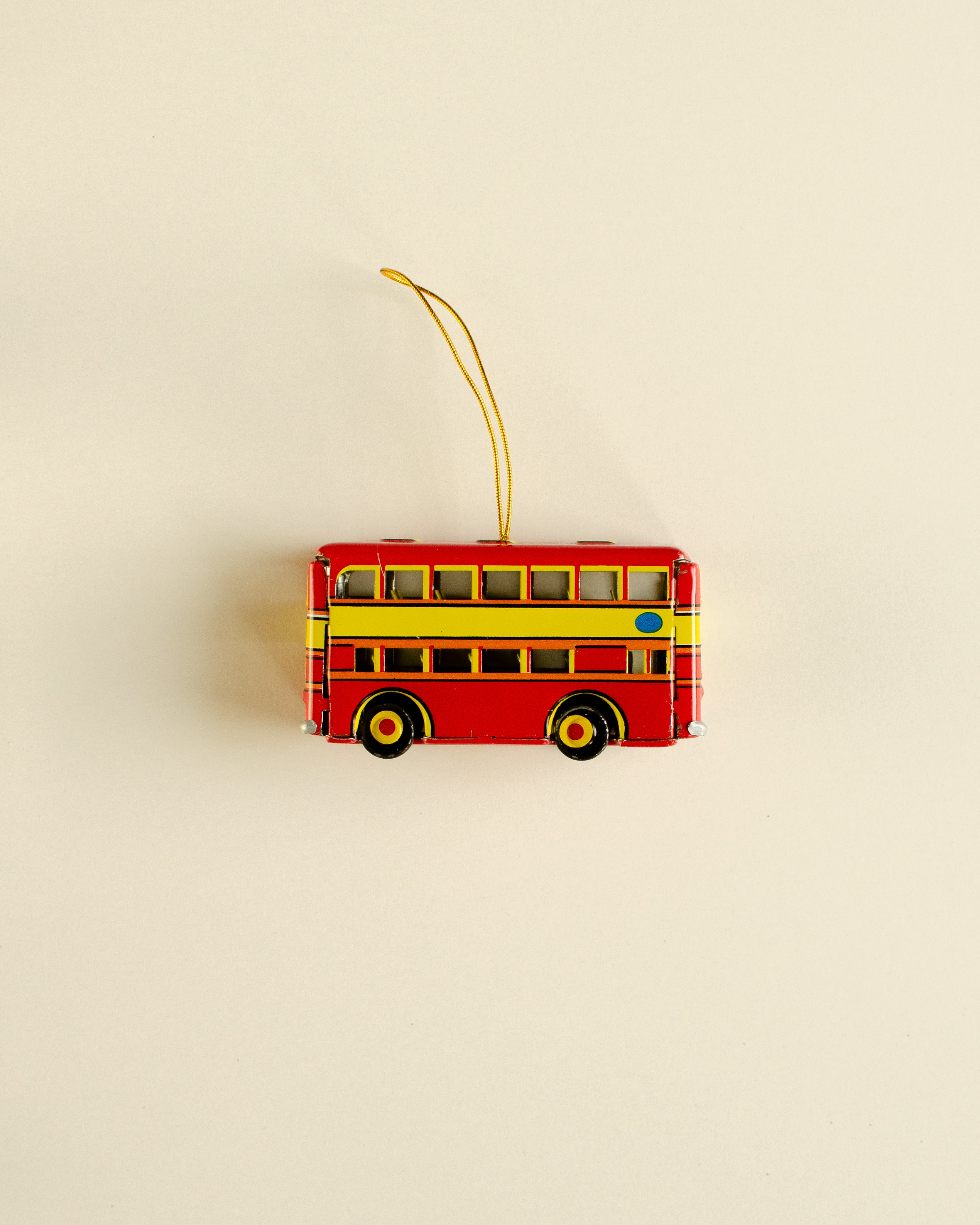 Dubbel-decker Red Bus Tin Ornament